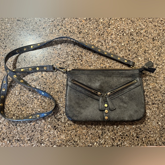 Stylish Black faux leather Bag with Gold Accents - USED - Picture 1 of 6